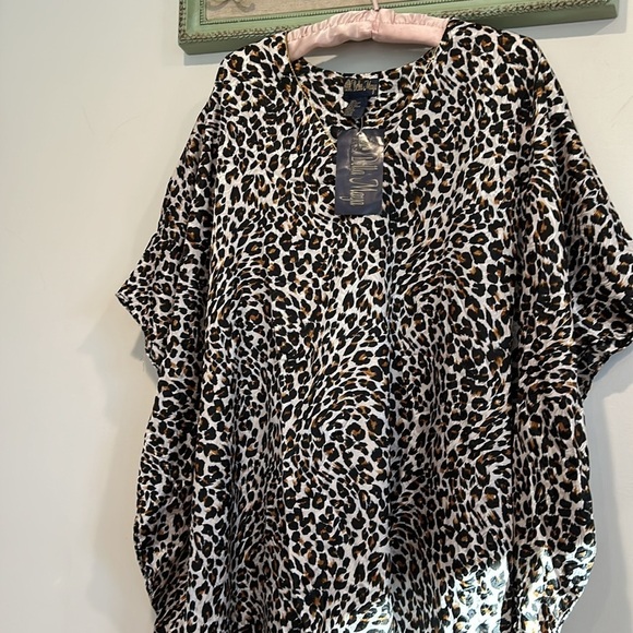 Vintage BellaMaya Kaftan leopard print maxi dress Deadstock free size new w/tag - Picture 2 of 7